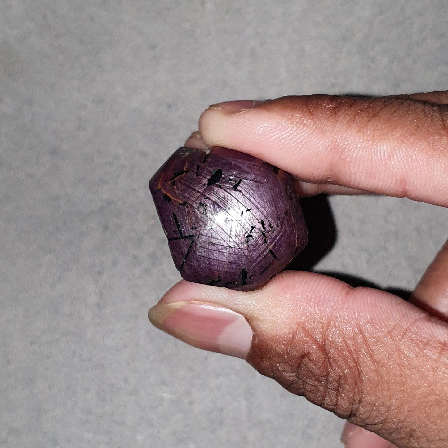 Star Ruby With Black Rutile Gemstone Wand : 180.70cts Natural Untreated Unheated Star Ruby Uneven Shape Specimen 40*27mm