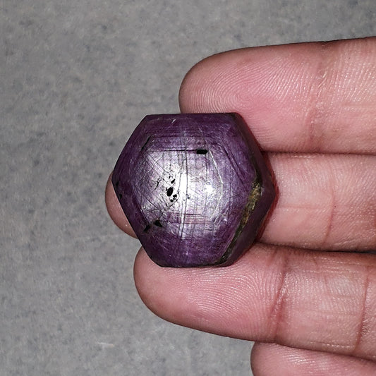 star ruby, black rutile crystal hexagon