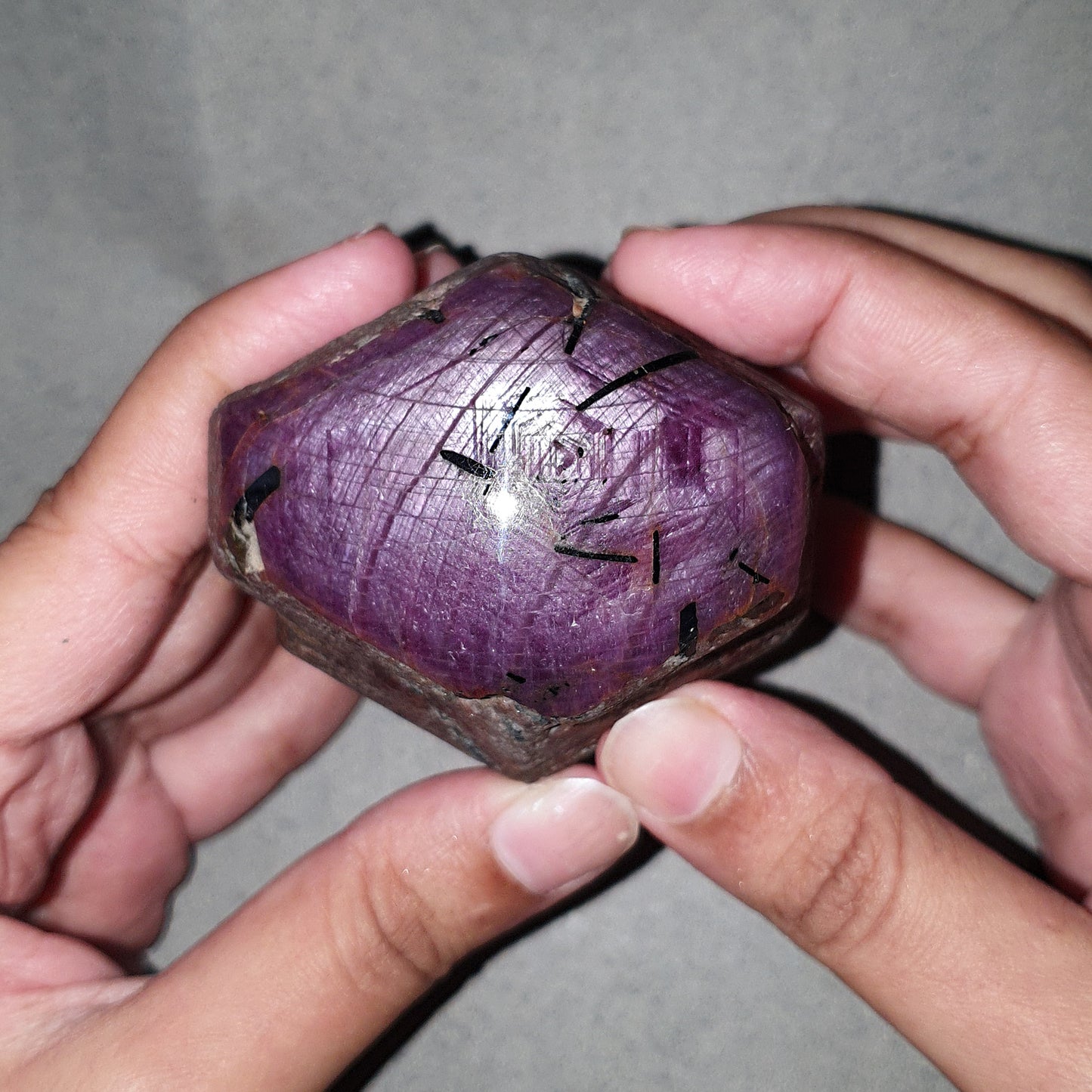 Star Ruby With Black Rutile Gemstone Wand : 2596.30cts Natural Untreated Unheated Star Ruby Uneven Shape Specimen 3"*1.5"