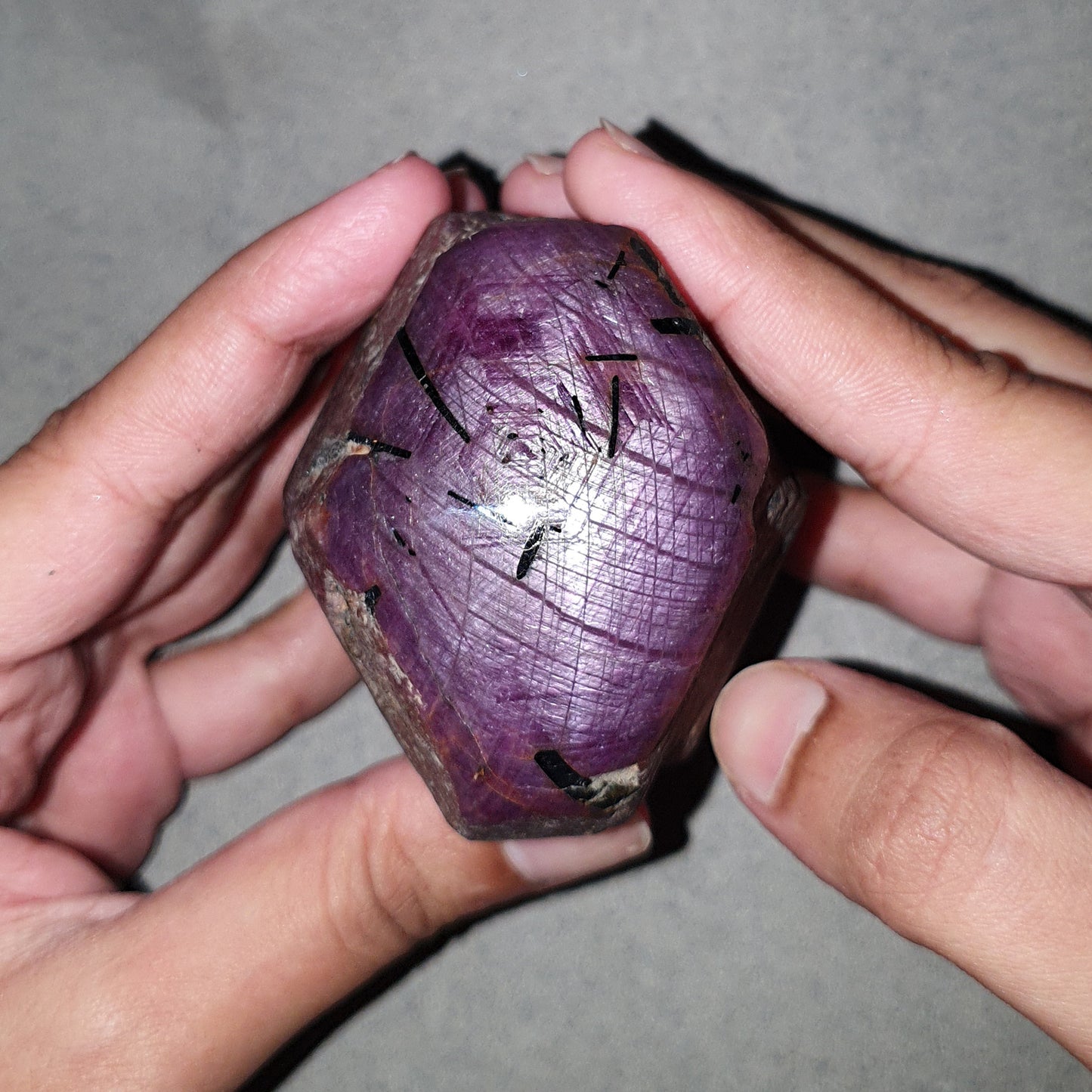 Star Ruby With Black Rutile Gemstone Wand : 2596.30cts Natural Untreated Unheated Star Ruby Uneven Shape Specimen 3"*1.5"
