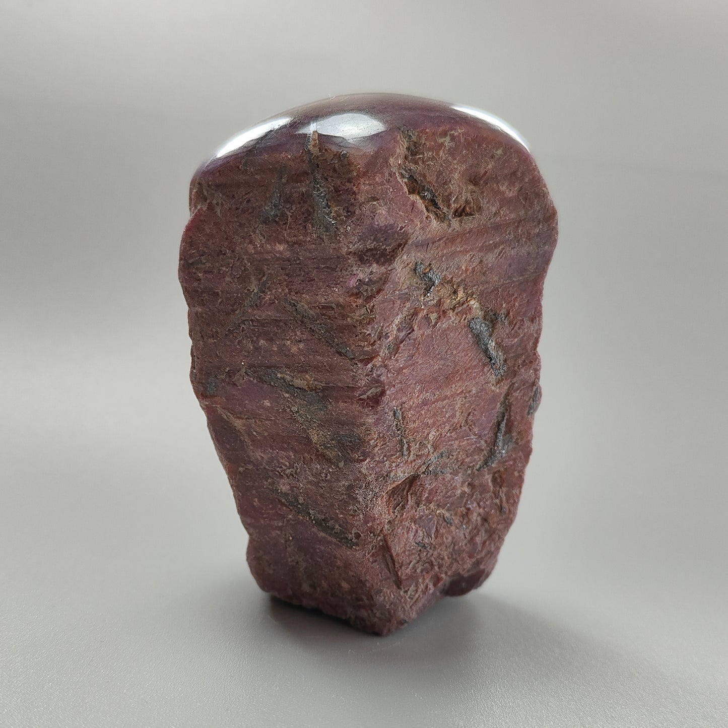 Star Ruby With Black Rutile Gemstone Wand : 2596.30cts Natural Untreated Unheated Star Ruby Uneven Shape Specimen 3"*1.5"