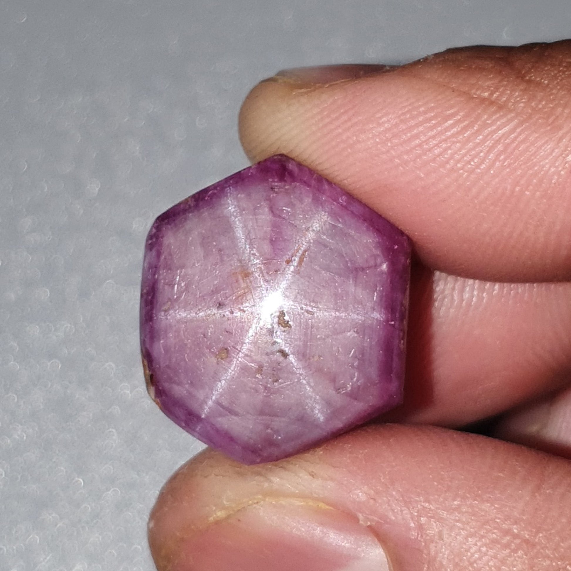 star ruby hexagon cabochon