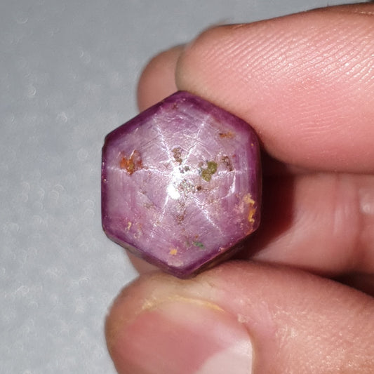 star ruby hexagon cabochon