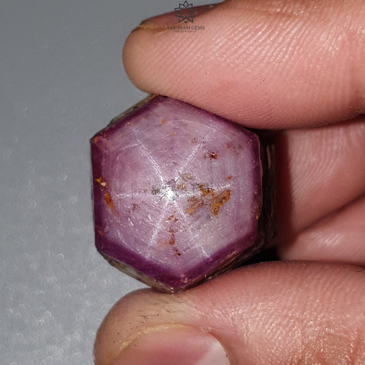 star ruby hexagon cabochon