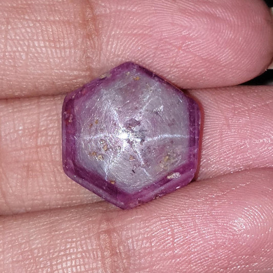 Star Ruby Hexagon Cabochon Gemstone : 16.70cts Natural Unheated Star Ruby Hexagon Cabochon 17*15mm 1pc For Jewelry