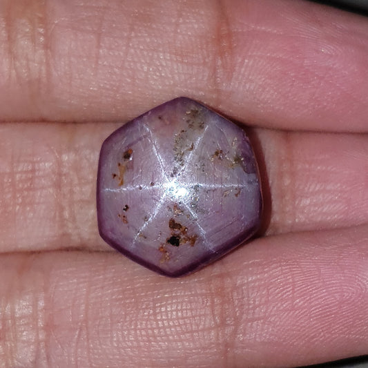 star ruby hexagon cabochon