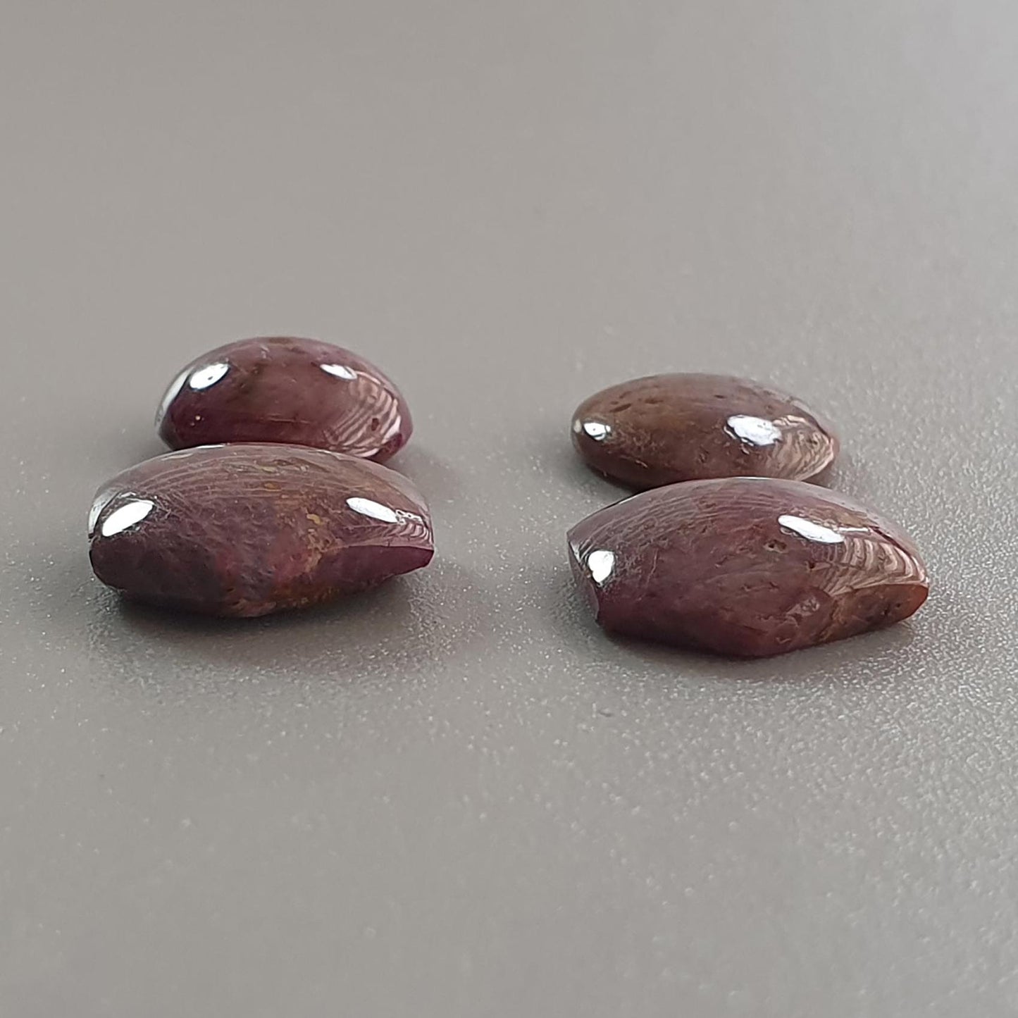 Star Ruby Round Pear & Hexagon Cabochon Gemstone : 30.50cts Natural Unheated Star Ruby Round Pear & Hexagon Cabochon 11mm -16*13mm 4pc For Jewelry