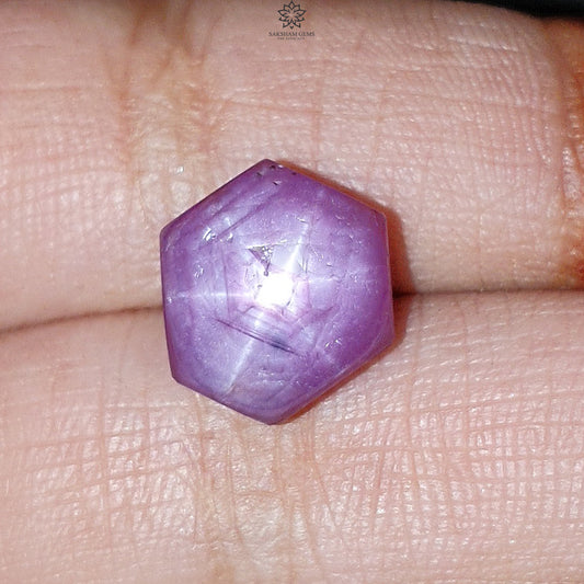 star ruby hexagon cabochon