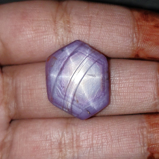 star ruby hexagon cabochon