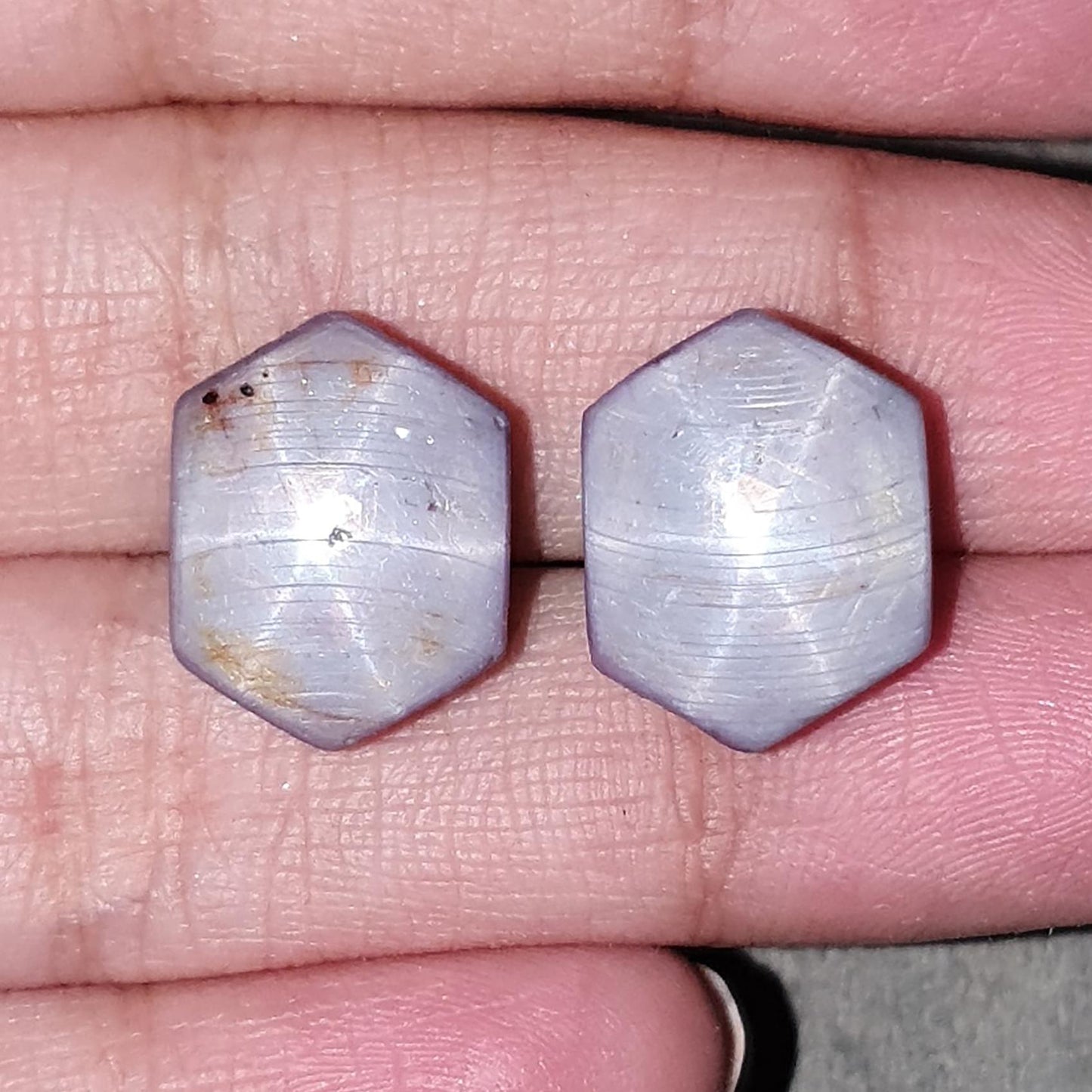 Milky Star Ruby Gemstone Cabochon: 36.20cts Natural Untreated Unheated 6Ray Star Ruby Hexagon Shape 15*11.5mm Pair July Birthstone