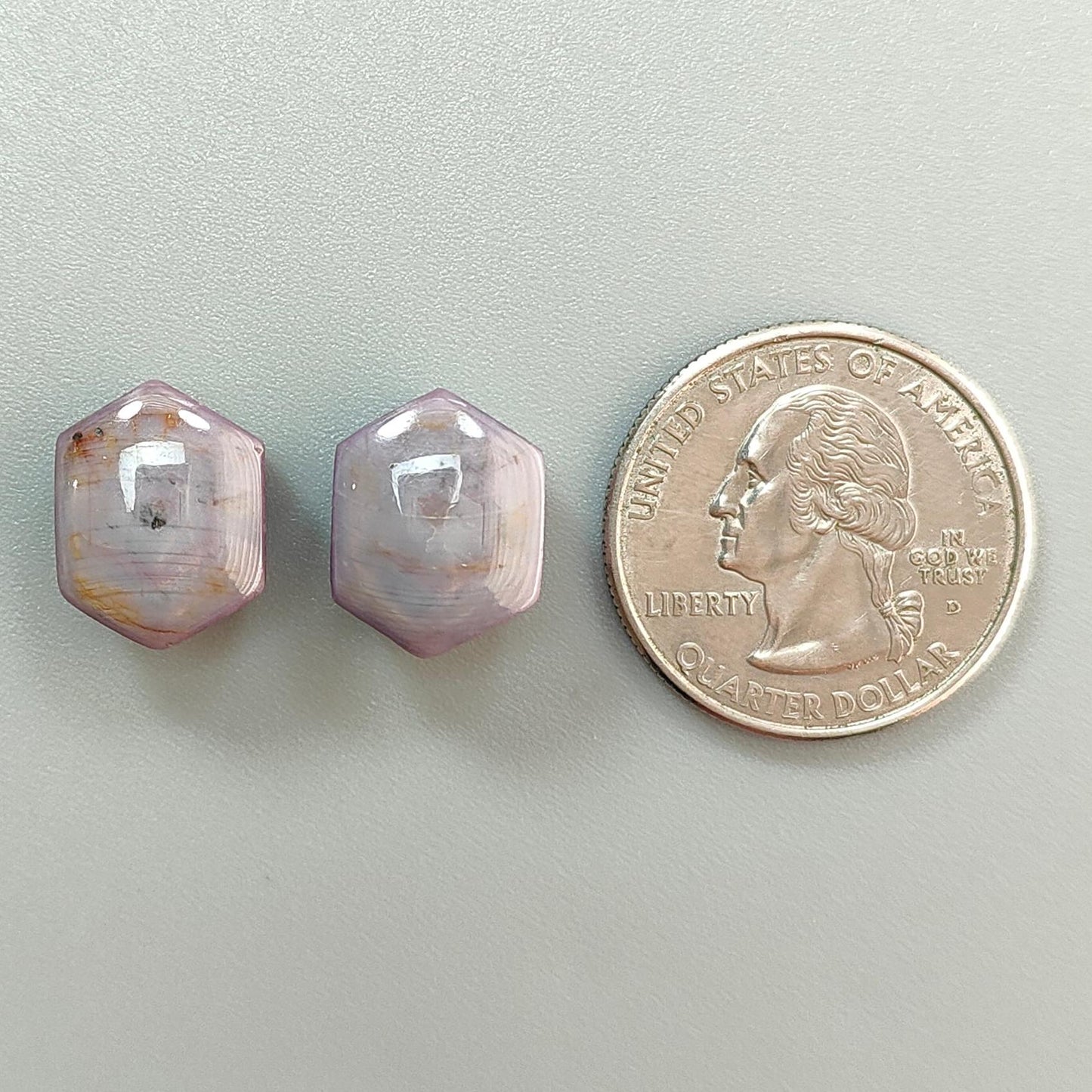 Milky Star Ruby Gemstone Cabochon: 36.20cts Natural Untreated Unheated 6Ray Star Ruby Hexagon Shape 15*11.5mm Pair July Birthstone