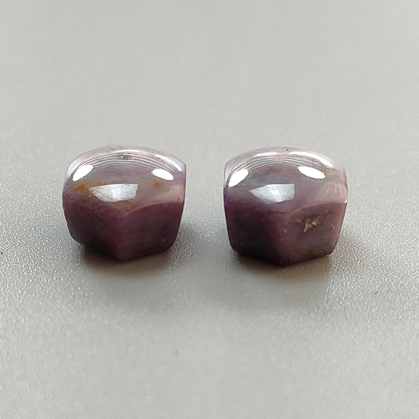 Milky Star Ruby Gemstone Cabochon: 36.20cts Natural Untreated Unheated 6Ray Star Ruby Hexagon Shape 15*11.5mm Pair July Birthstone