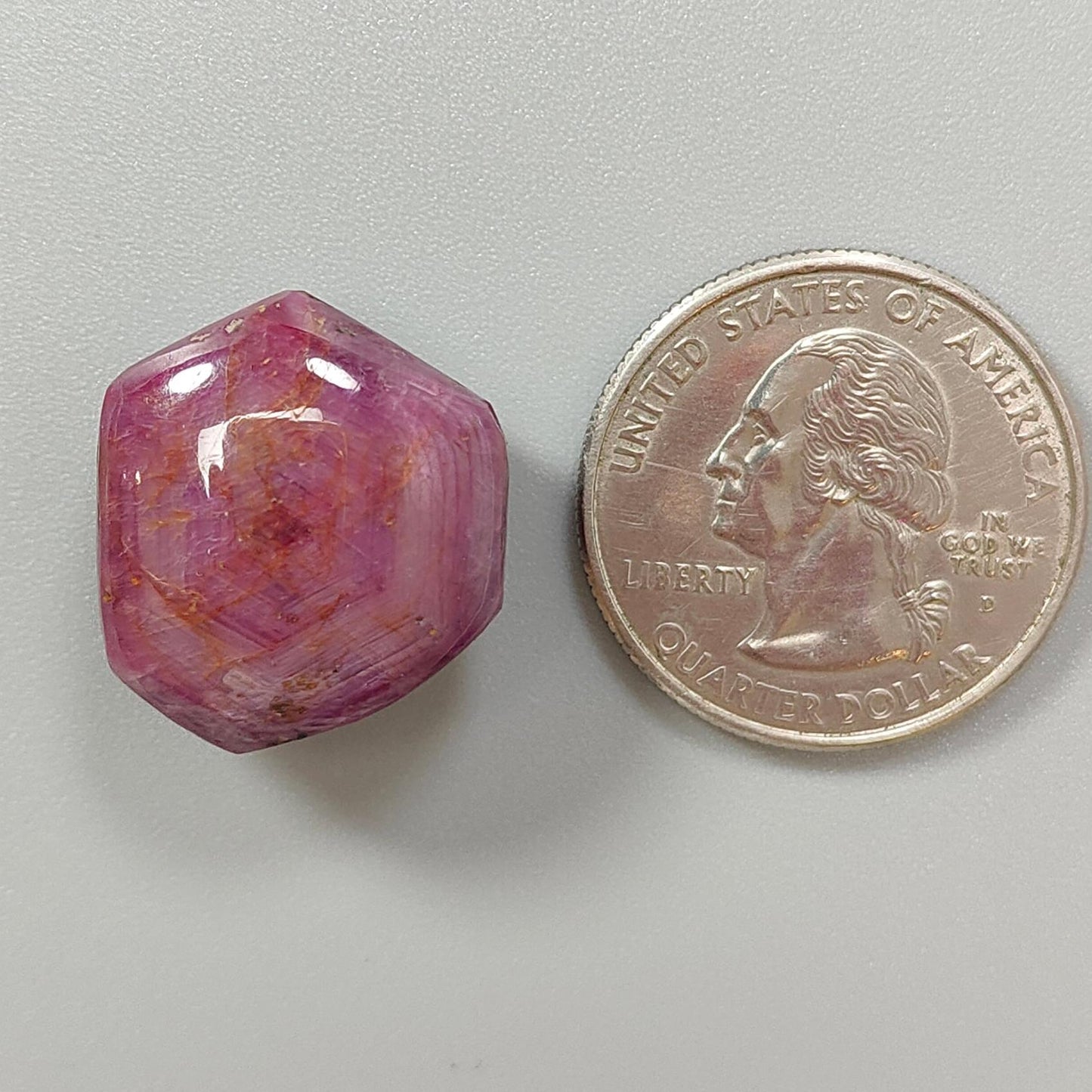 Star Ruby Gemstone Cabochon: 53.70cts Natural Untreated Unheated 6Ray Star Ruby Hexagon Shape 22*19mm 1pc for Jewelry July Birthstone