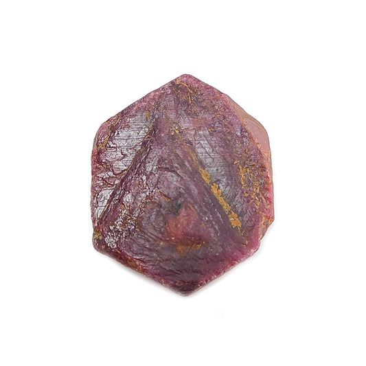 Record Keeper Ruby Gemstone Crystal: 142.00cts Natural Untreated Unheated Red Ruby Triangle Formative Hexagon Specimen 38.5*31*9mm