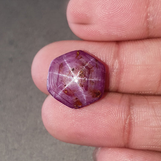star ruby hexagon cabochon