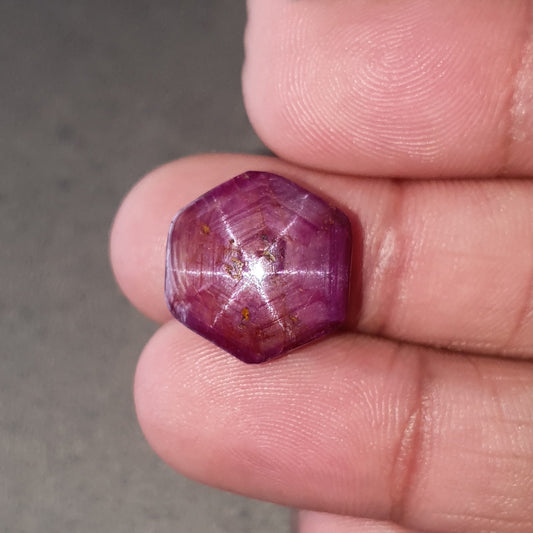star ruby hexagon cabochon