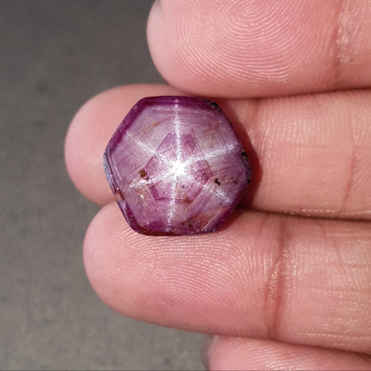 star ruby hexagon cabochon