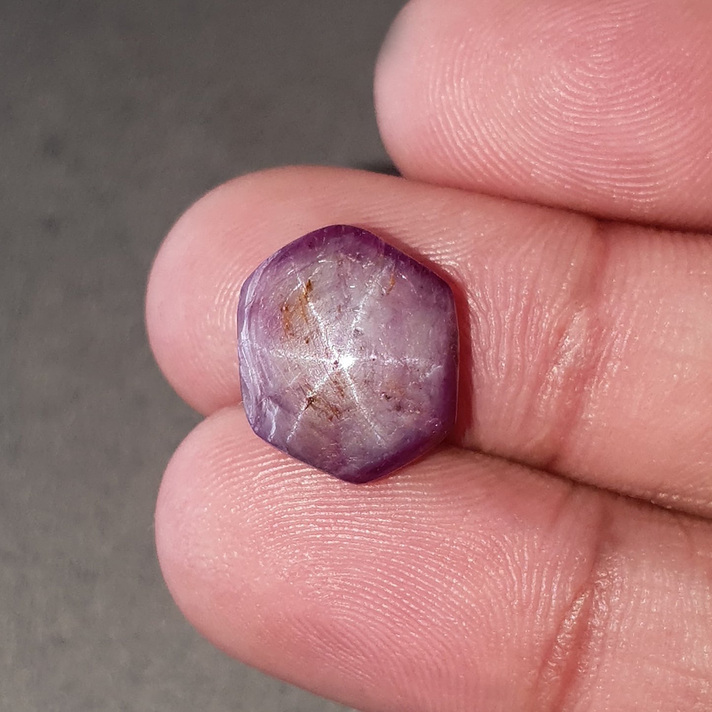 star ruby hexagon cabochon