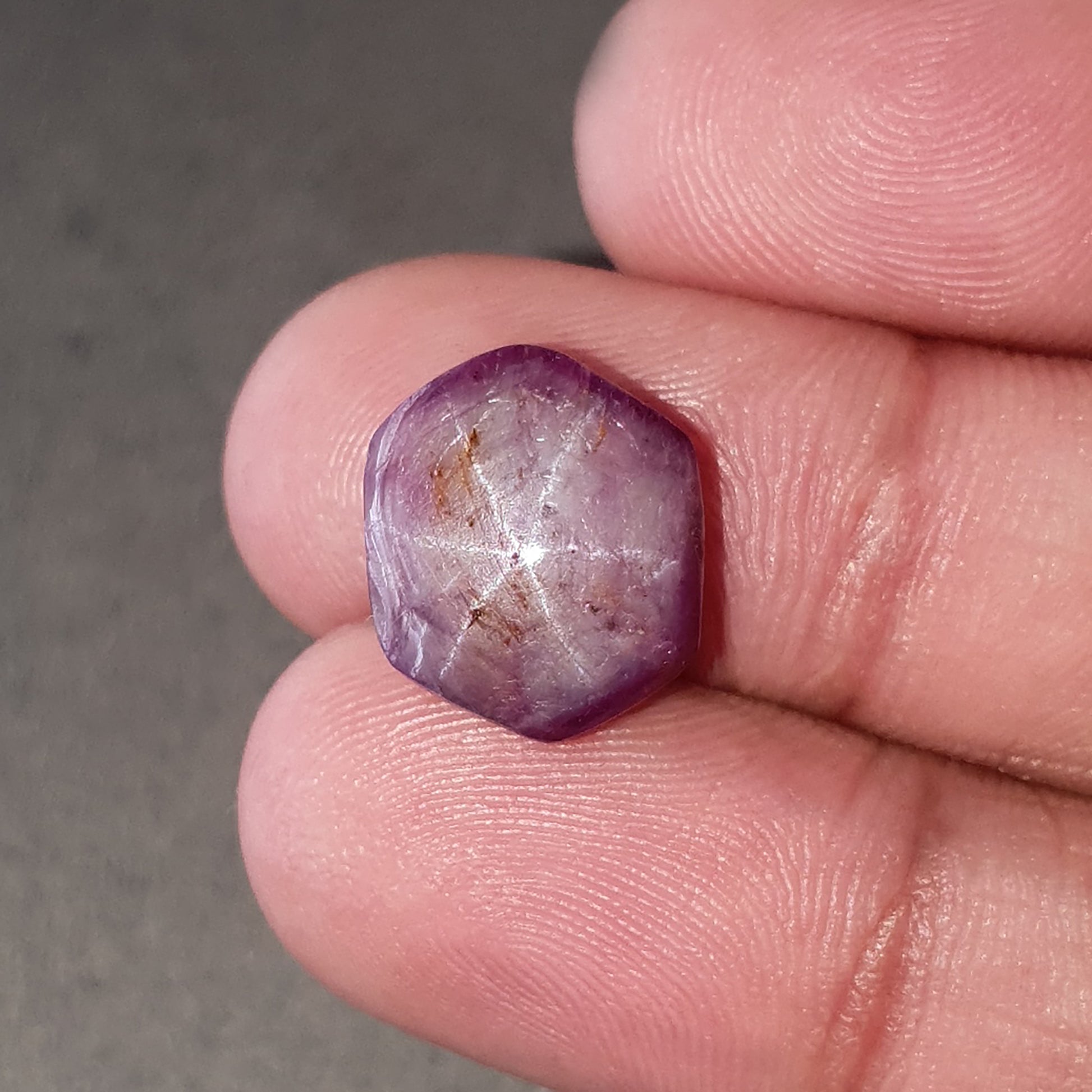 star ruby hexagon cabochon