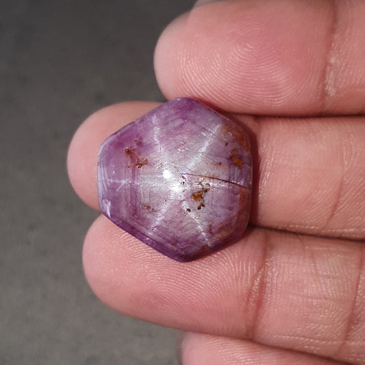 star ruby hexagon cabochon