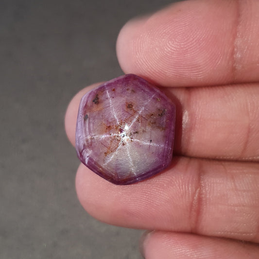 star ruby hexagon cabochon