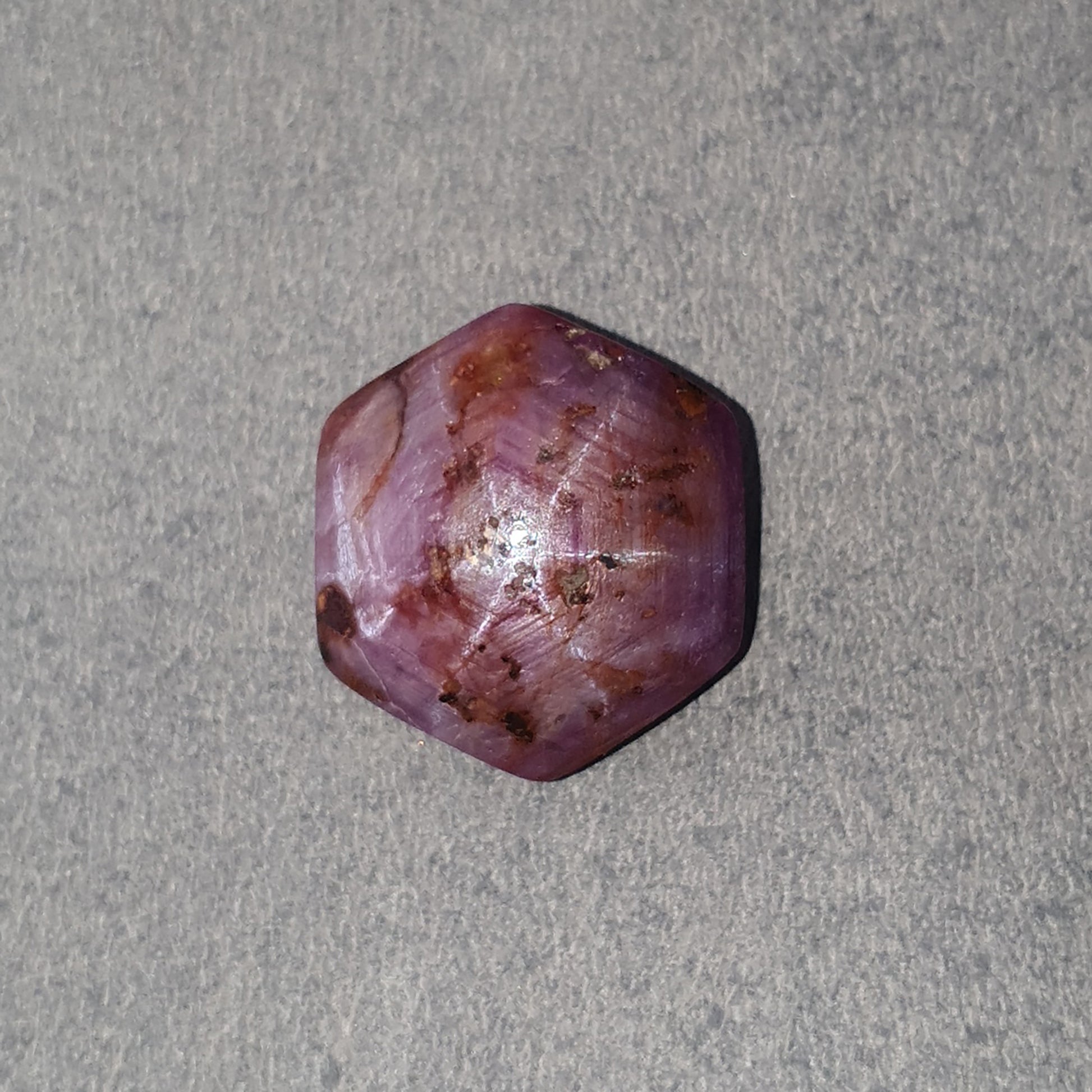 star ruby hexagon cabochon