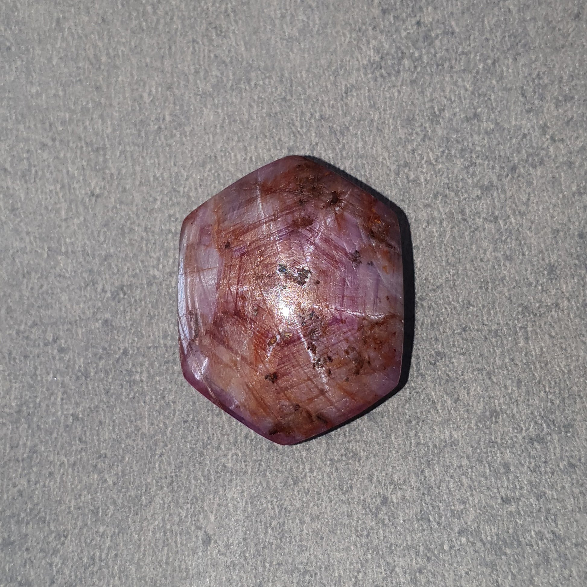 star ruby hexagon cabochon