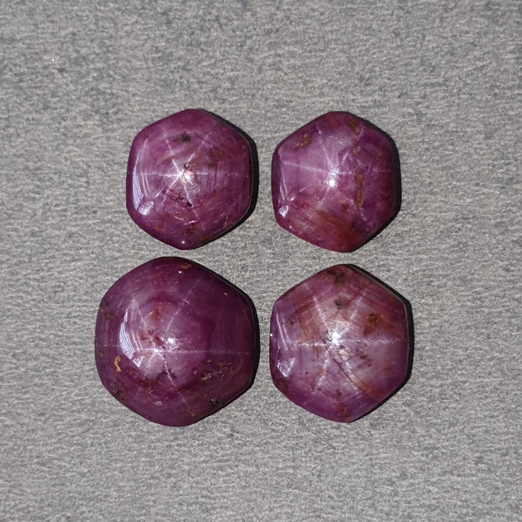 Star Ruby Hexagon Cabochon