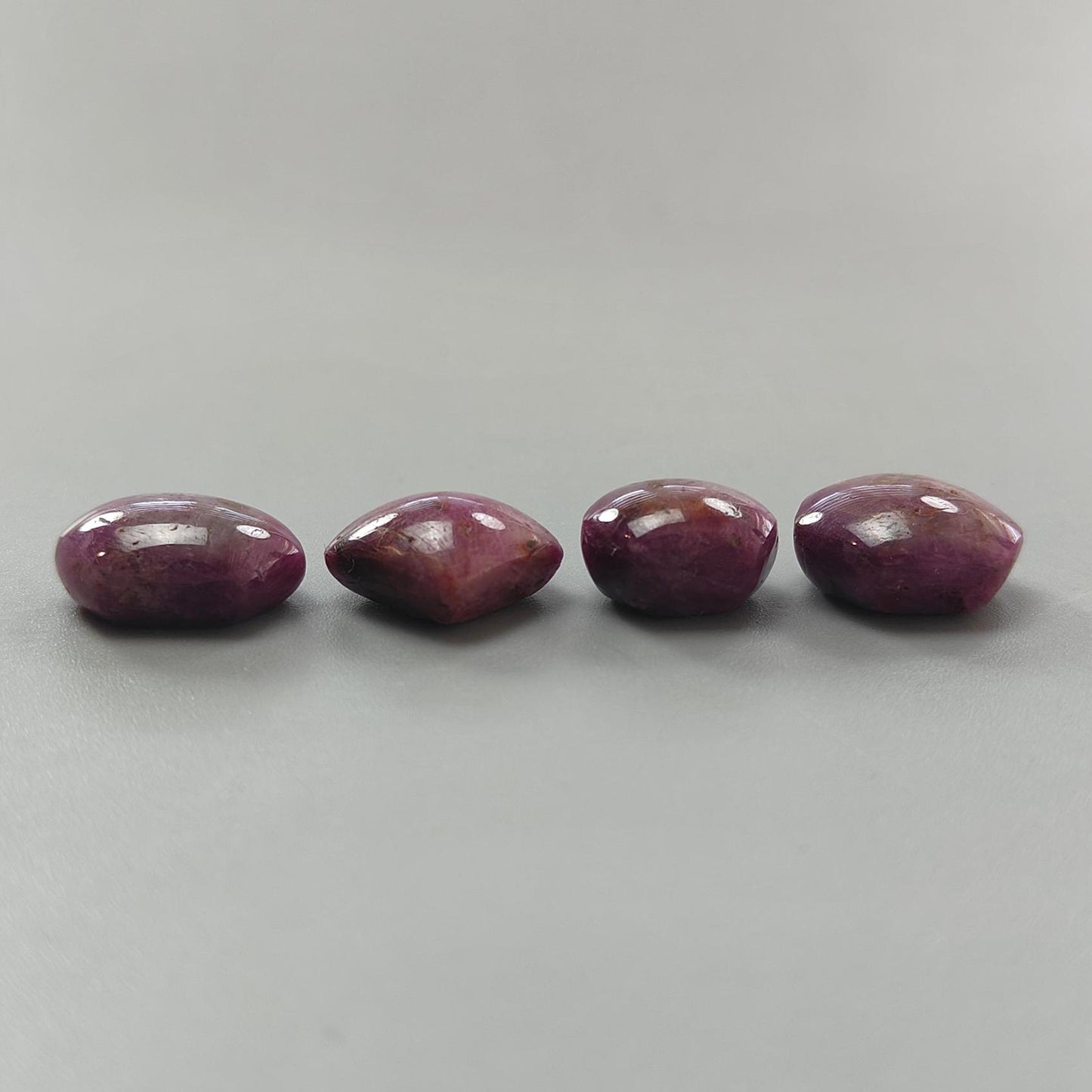 Star Ruby Gemstone Cabochon: 70.00cts Natural Untreated Unheated 6Ray Star Ruby Hexagon Shape 14*11mm - 17*12mm 4pcs Set July Birthstone