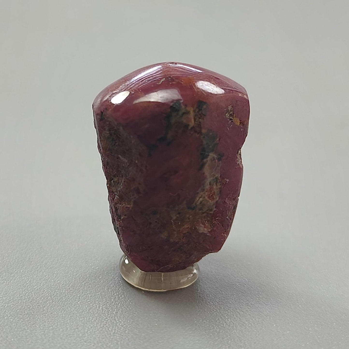 Star Ruby Gemstone Wand Specimen: 44.40cts Natural Untreated 6Ray Star Ruby Hexagon Shape Healing Crystal 21*16mm 1pc July Birthstone