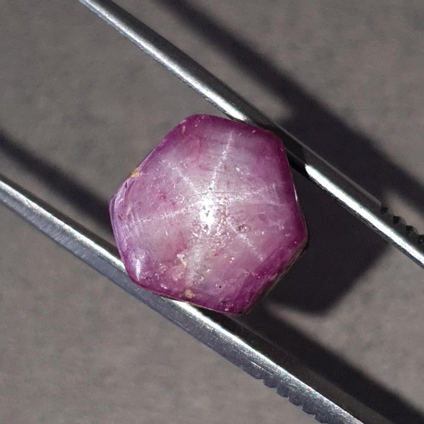 Star Ruby Gemstone Wand Specimen: 45.10cts Natural Untreated 6Ray Star Ruby Hexagon Shape Healing Crystal 30*13mm 1pc July Birthstone