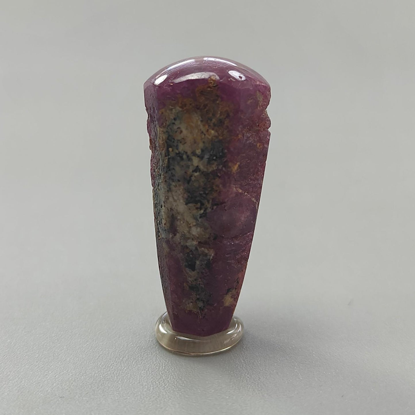 Star Ruby Gemstone Wand Specimen: 45.10cts Natural Untreated 6Ray Star Ruby Hexagon Shape Healing Crystal 30*13mm 1pc July Birthstone