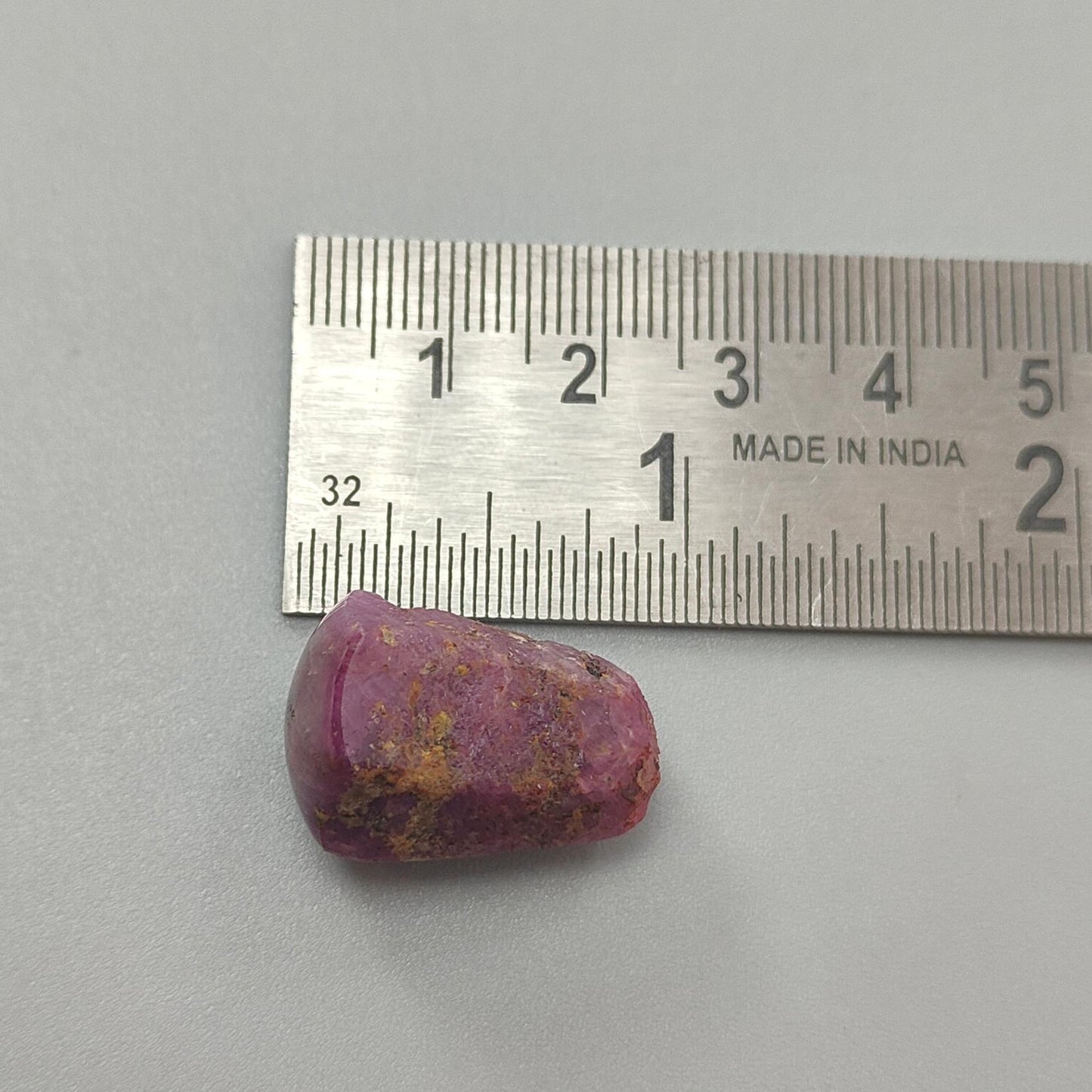 Star Ruby Gemstone Wand Specimen: 47.00cts Natural Untreated 6Ray Star Ruby Hexagon Shape Healing Crystal 22*16mm 1pc July Birthstone
