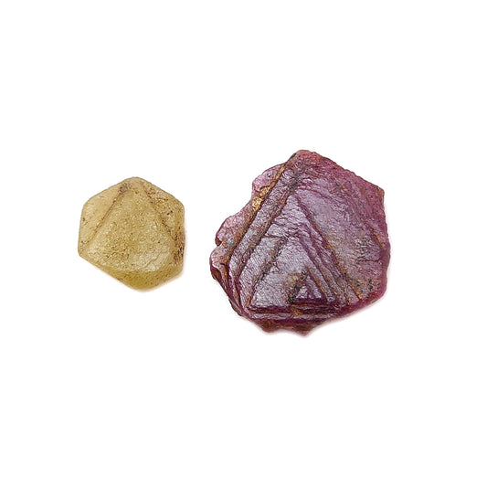 ruby & yellow sapphire record keeper crystal hexagon