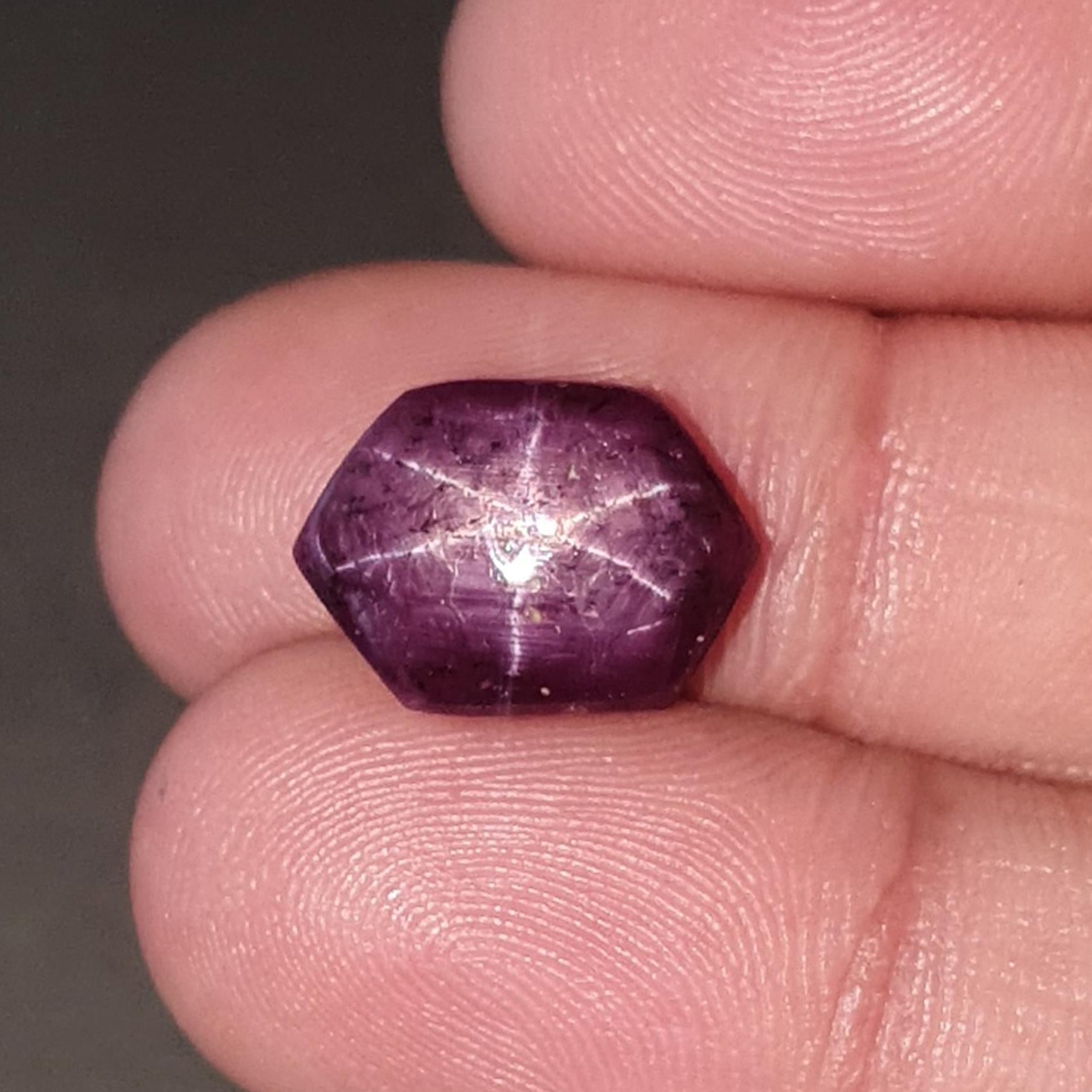 Star Ruby Hexagon Cabochon