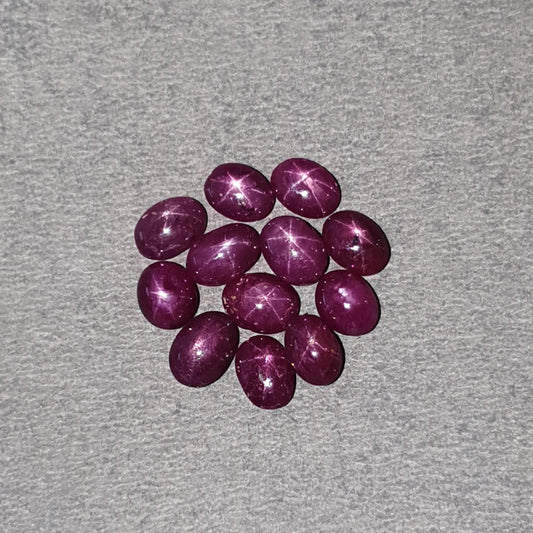 red star ruby round cabochon