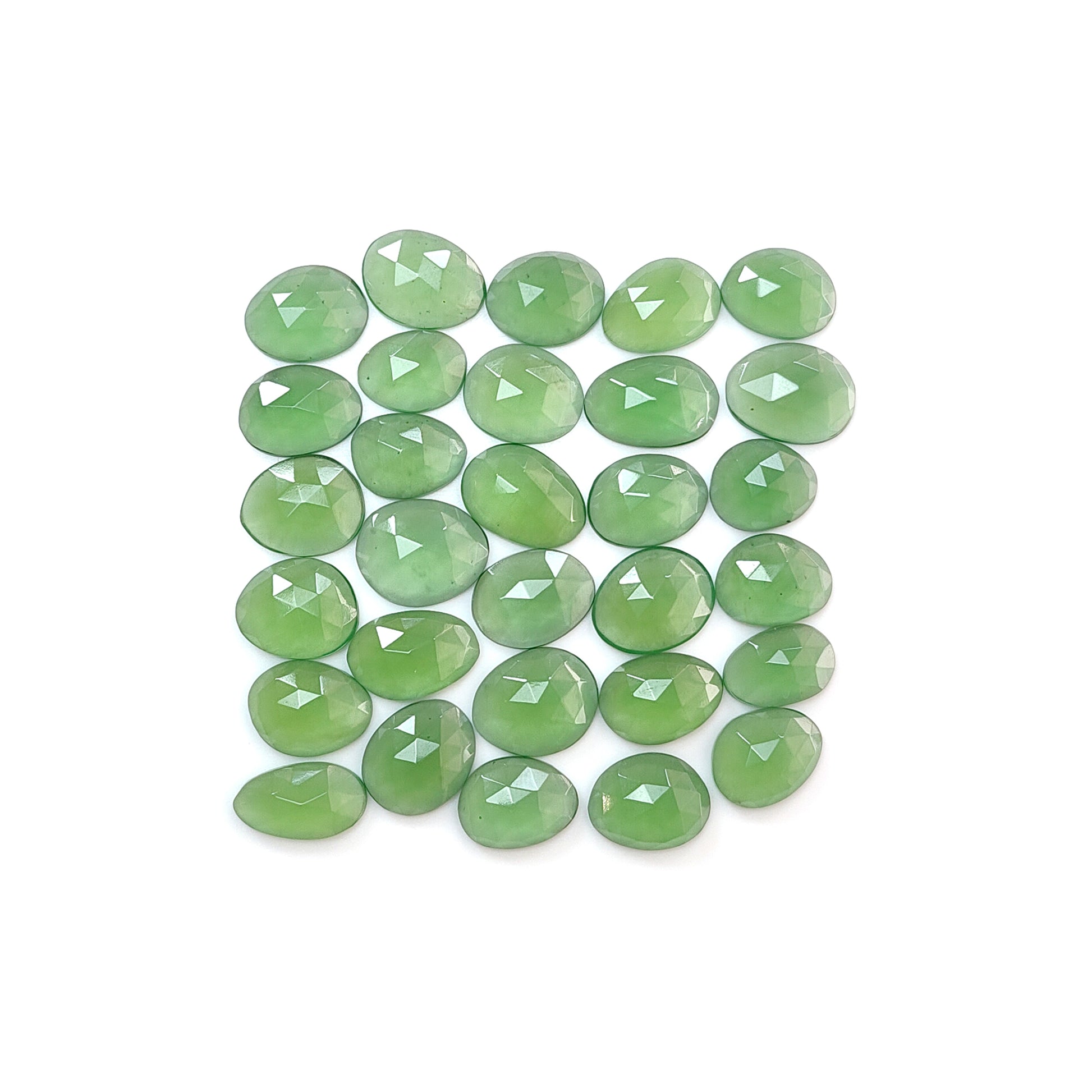 Serpentine egg shaape rose cut slices