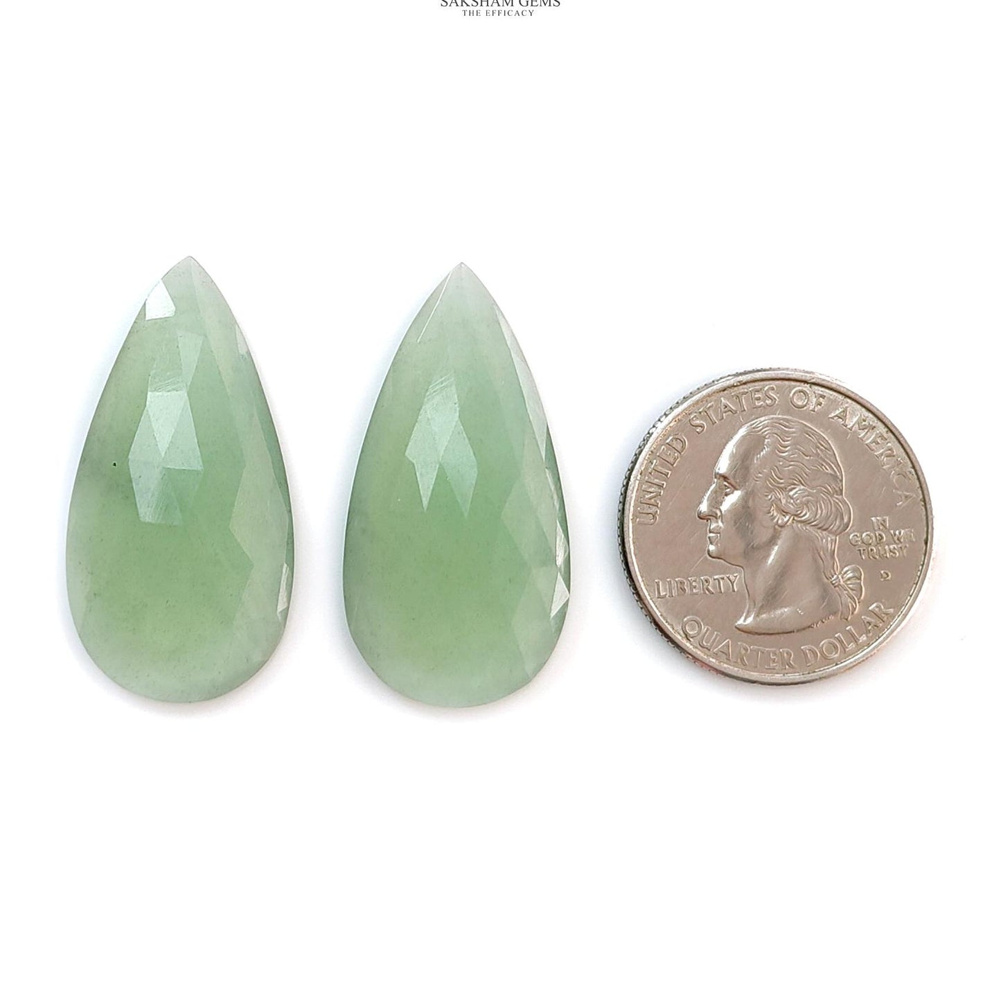 Antigorite Serpentine Gemstone Rose Cut Slices: Natural Untreated Serpentine Pear Shape Faceted Pair for Jewelry