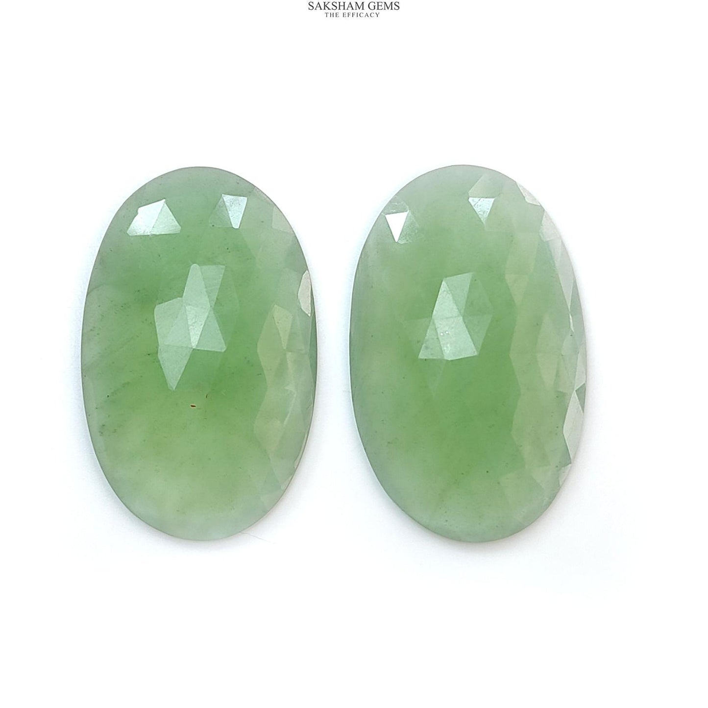 Antigorite Serpentine Gemstone Rose Cut Slices: Natural Untreated Serpentine Pear Shape Faceted Pair for Jewelry
