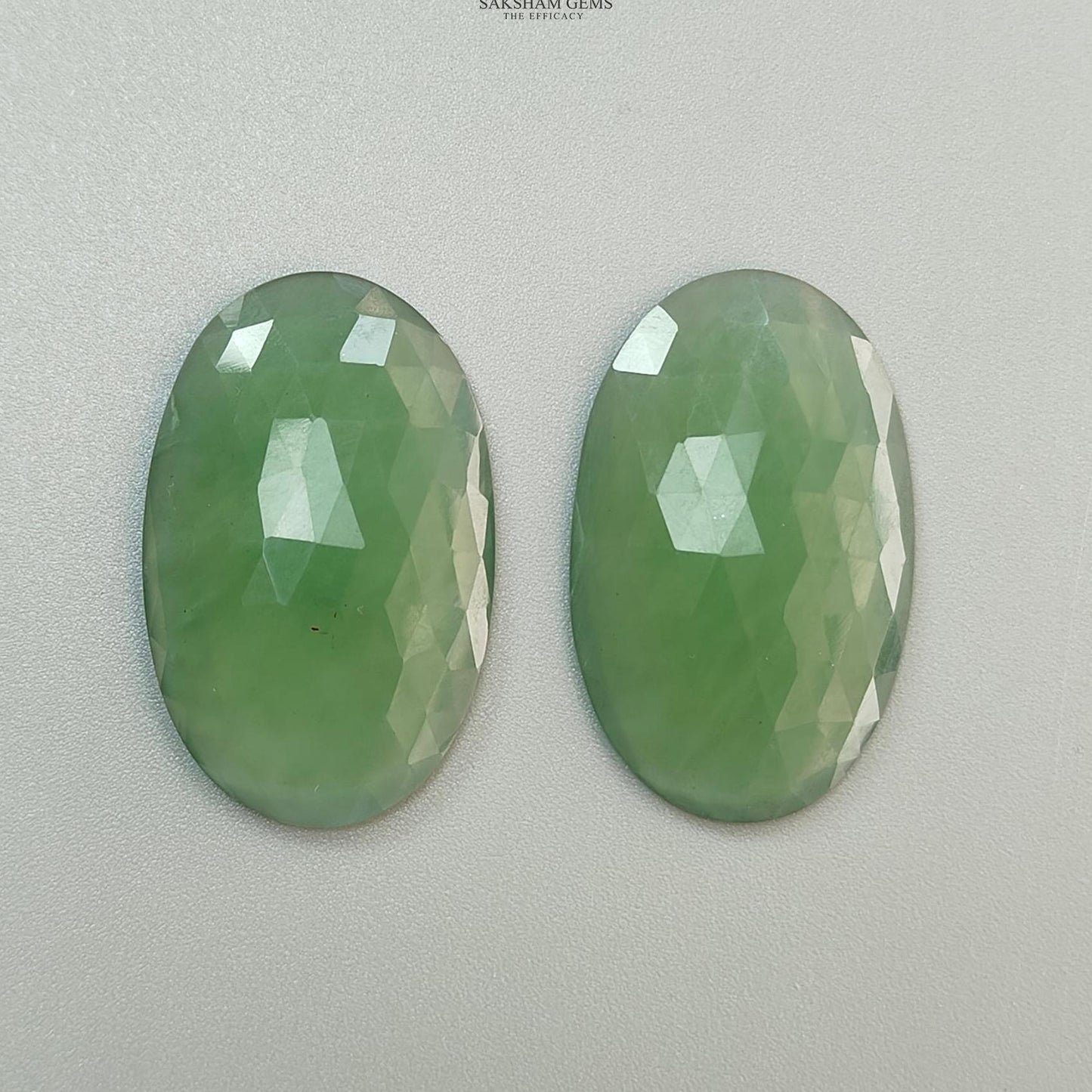 Antigorite Serpentine Gemstone Rose Cut Slices: Natural Untreated Serpentine Pear Shape Faceted Pair for Jewelry
