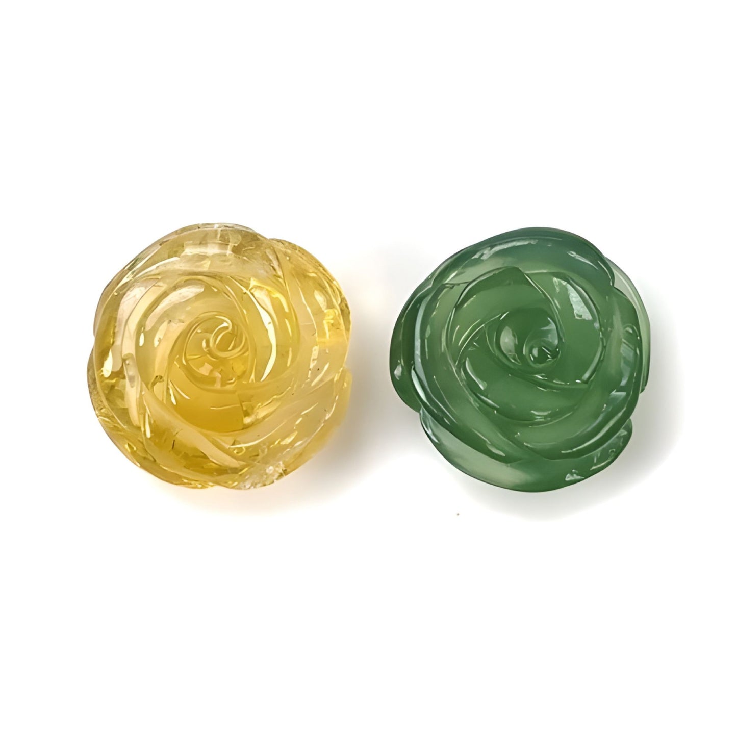 serpentine, citrine flower shape carving