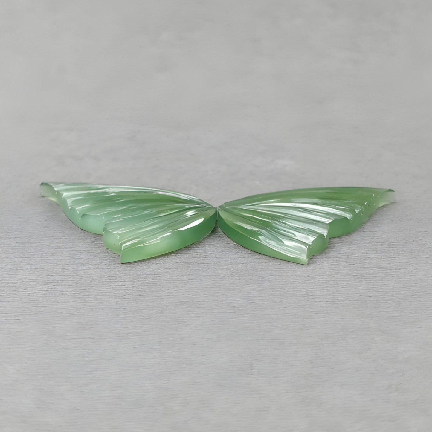 36.80cts Antigorite Serpentine Gemstone Natural Untreated Carving Butterfly Shape Pair