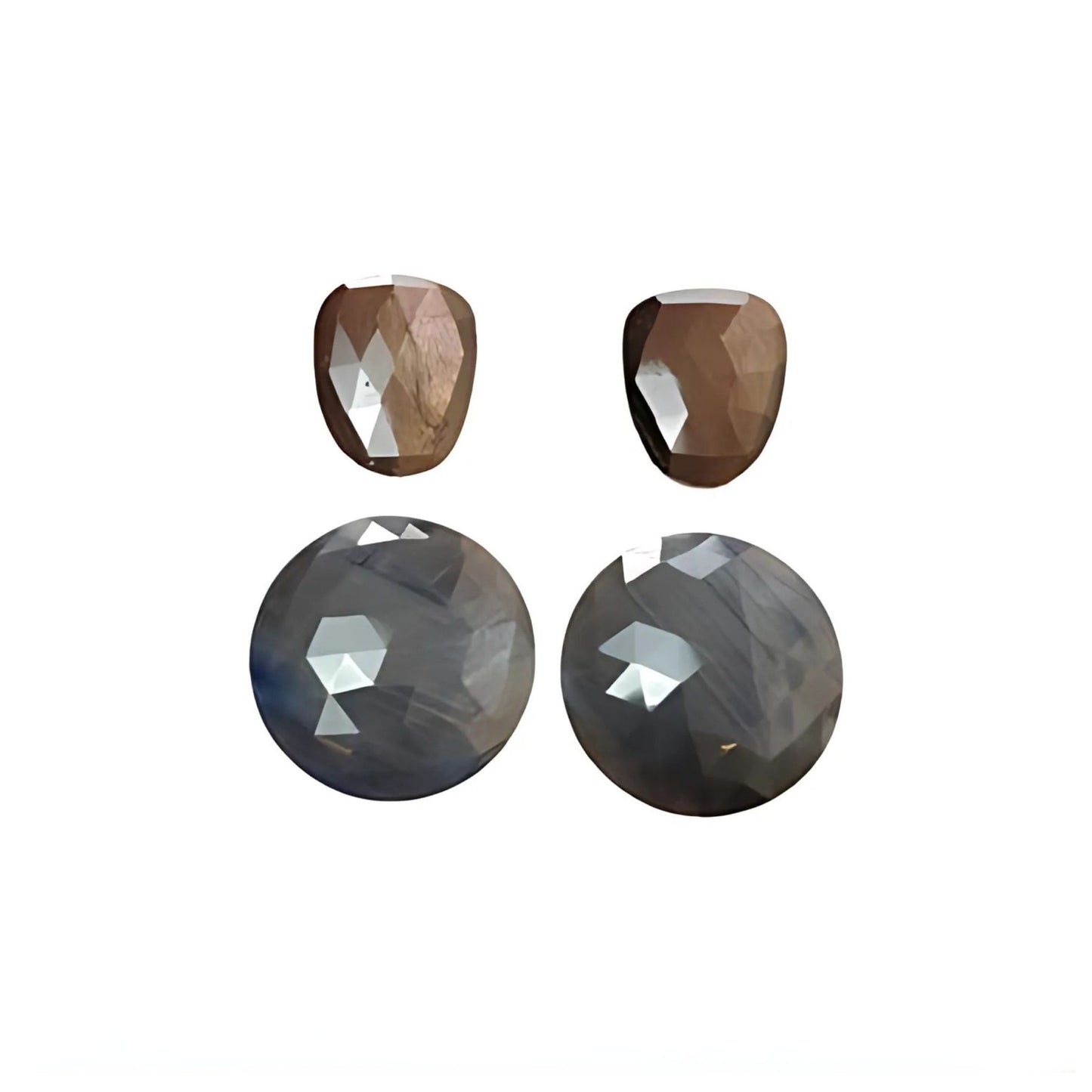 silver sapphire round rose cut