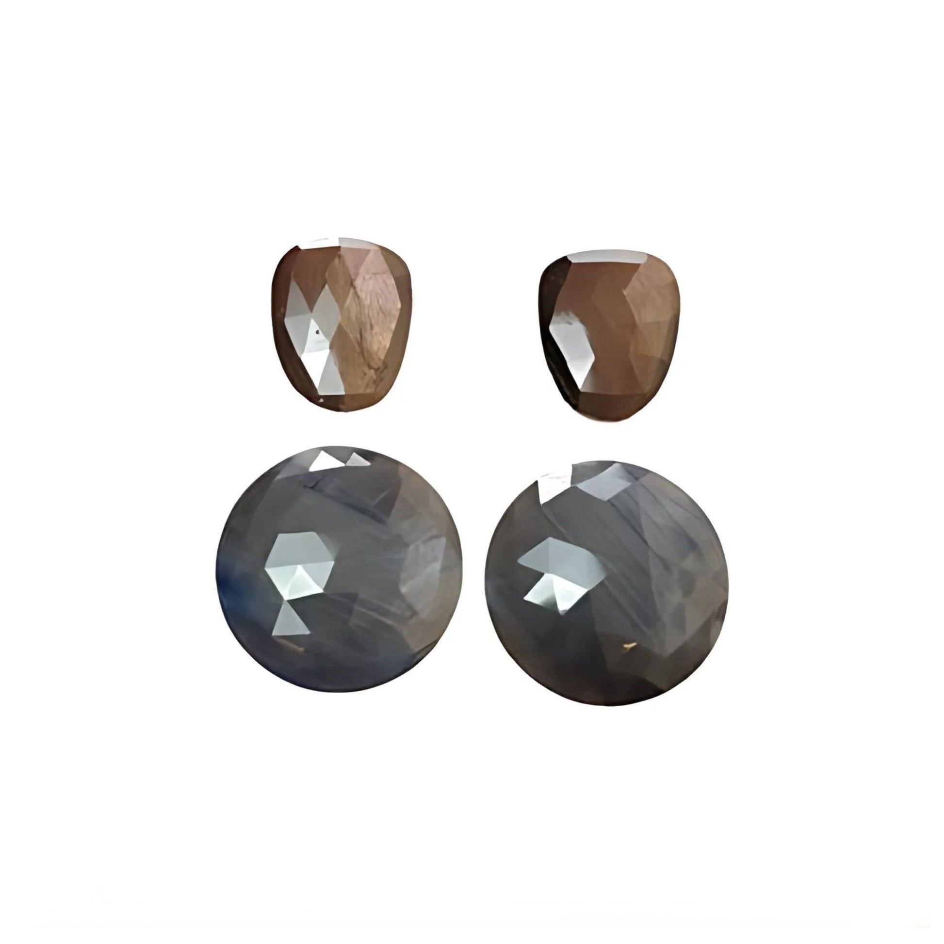 silver sapphire round rose cut