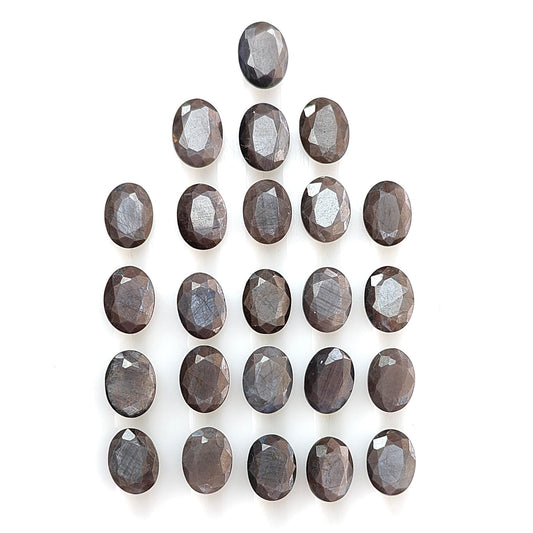 Silver Gray Sapphire Gemstone Faceted Cut: 41.60cts Natural Untreated Unheated Sapphire Oval Shape 8*6mm 24pcs Lot For Jewelry