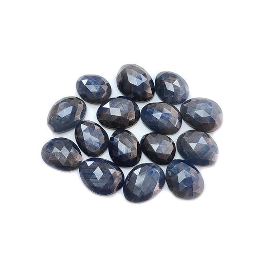 silver sapphire fancy rose cut slices