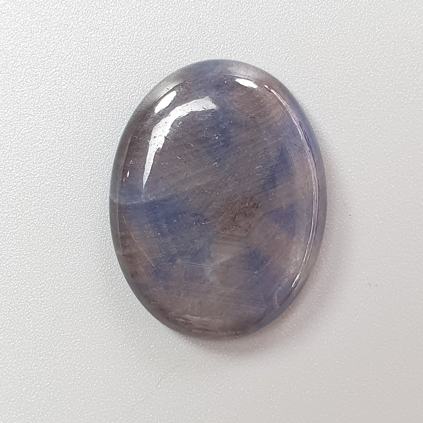 Silver Gray Blue Sapphire Gemstone Trapiche Cabochon: 52.90cts Natural Untreated Sapphire Oval Shape Cabochon 32*24.5mm 1pc For Jewelry