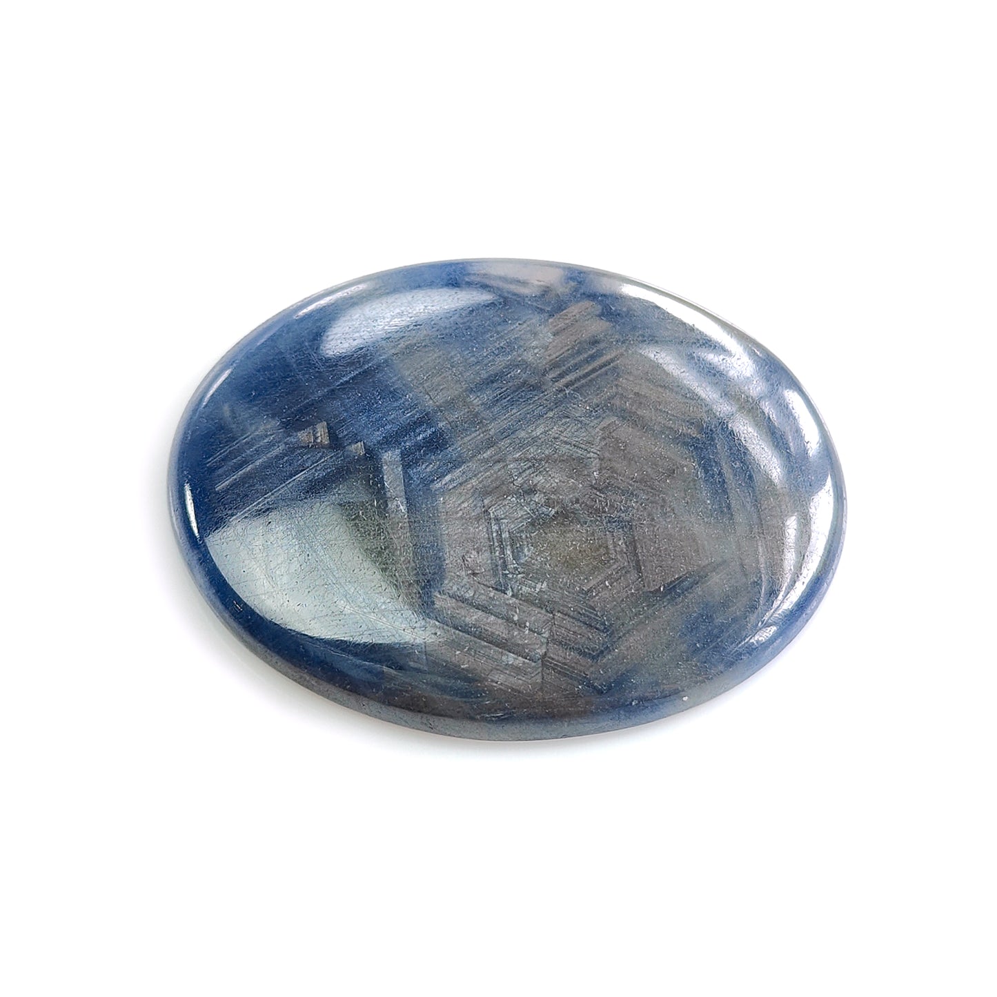 silver, gray sapphire cabochon gemstone