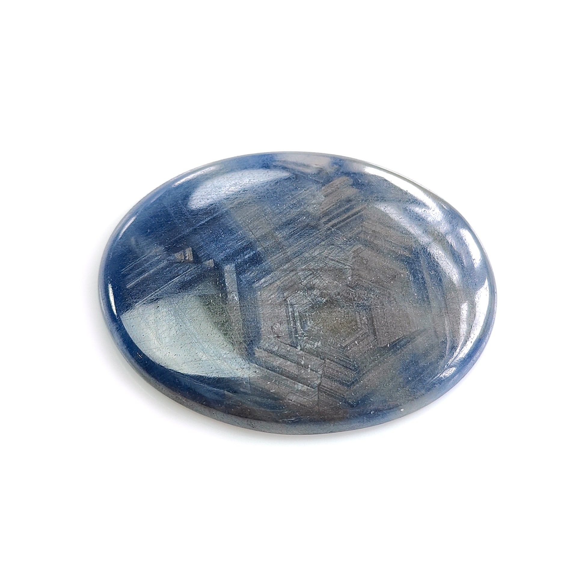 silver, gray sapphire cabochon gemstone