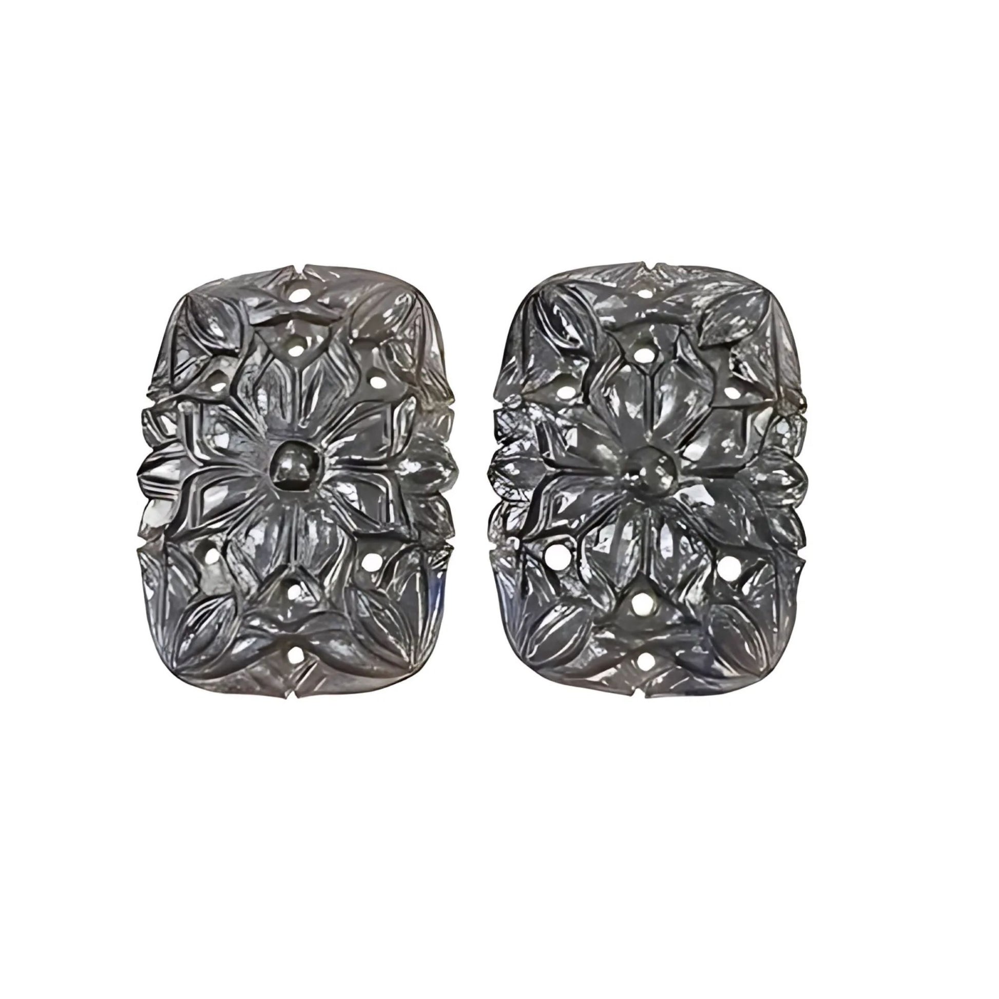 silver sapphire baguette carving